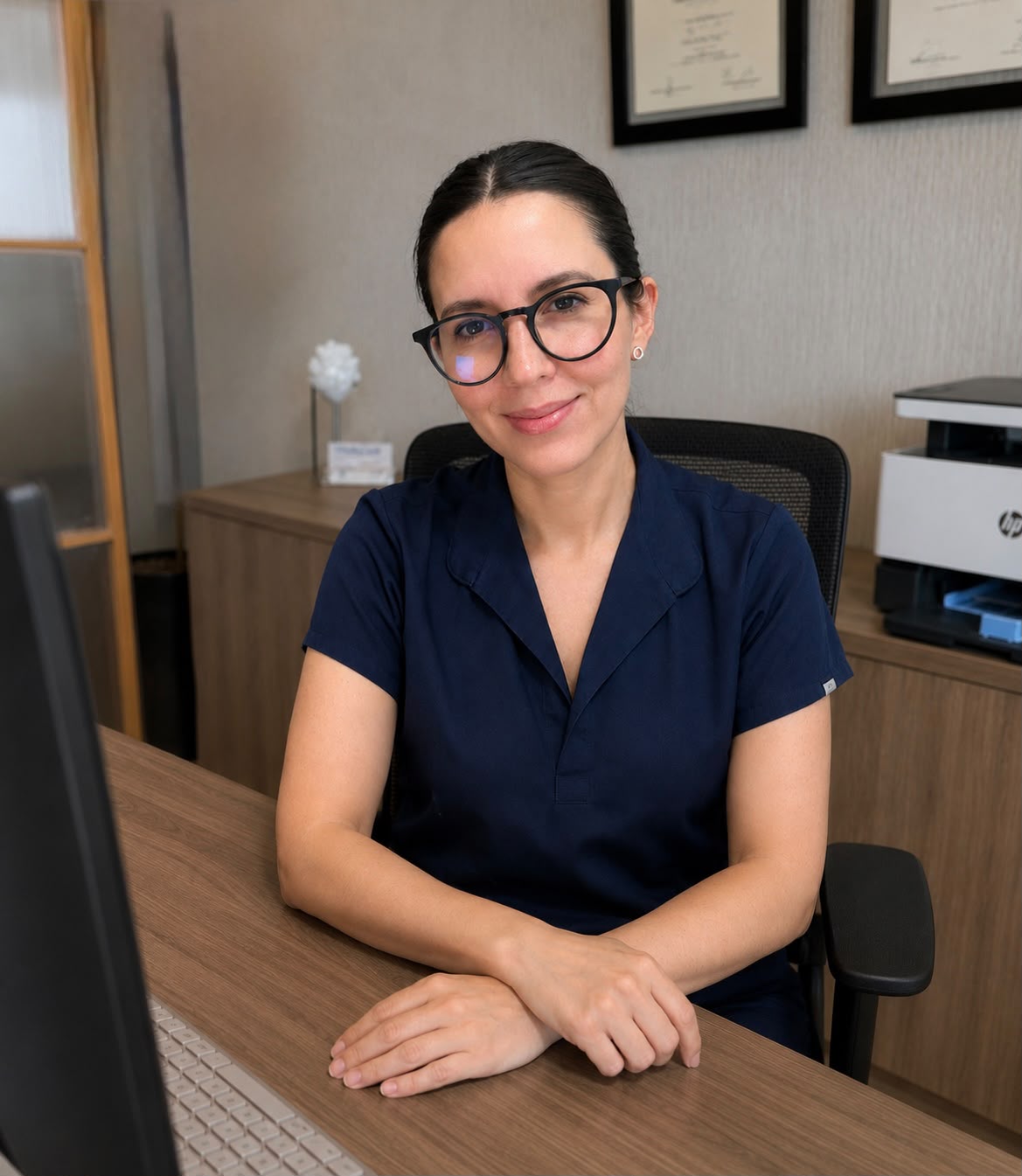 Dra. Adriana L. Murillo Ochoa en su consultorio